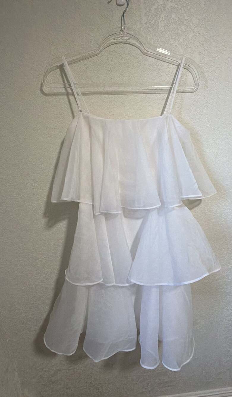 Abercrombie & Fitch Tiered Ruffle Dress Size MT White